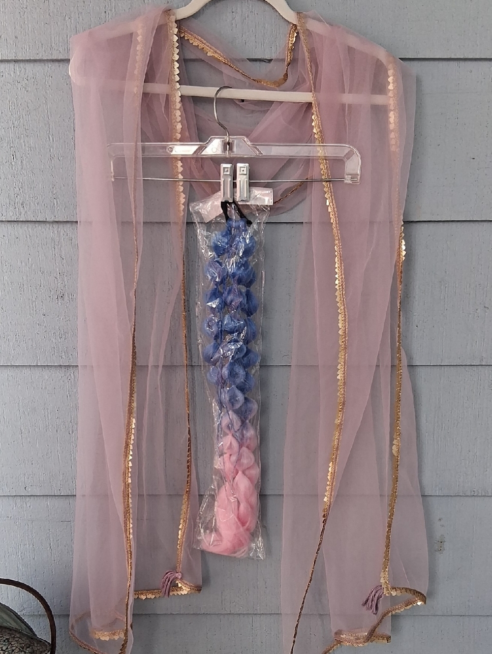 Scarf And Ombre Ponytail